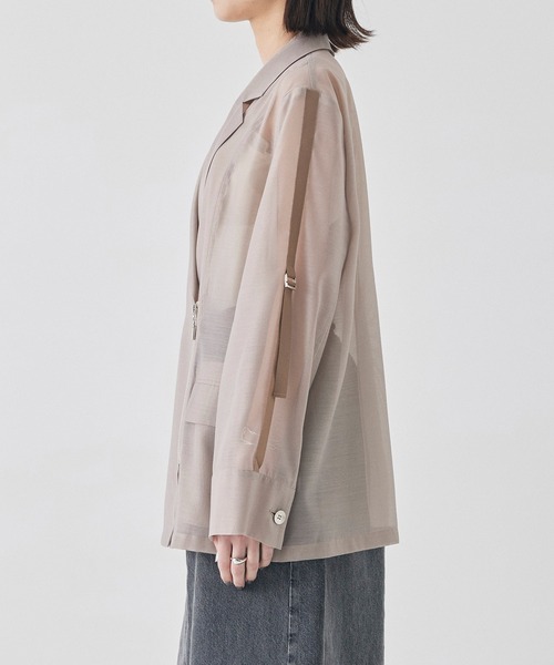 フロントジップシアージャケット/ サマージャケット（テーラード