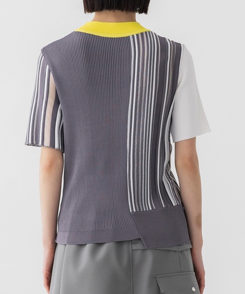 UNITED TOKYO(ユナイテッドトウキョウ)の「バーティカスイッチングニット|ウォッシャブル(ニット/セーター・レディース・ブラック/ネイビー/イエロー・FREE)」の18枚目の写真