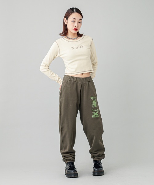 X-girl（エックスガール）の「OLD ENGLISH L/S BABY TEE（Tシャツ/カットソー・レディース・オフホワイト/ブラック・S/M）」の20枚目の写真