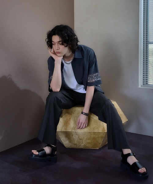 HARE（ハレ）の「シアーキリカエシシュウシャツ(HARE)（シャツ/ブラウス・メンズ・ホワイト/ブルー/ブラック・FREE）」の13枚目の写真