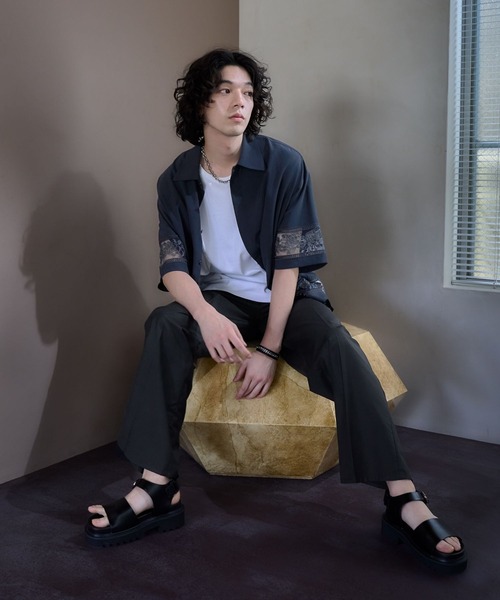 HARE（ハレ）の「シアーキリカエシシュウシャツ(HARE)（シャツ/ブラウス・メンズ・ホワイト/ブルー/ブラック・FREE）」の14枚目の写真