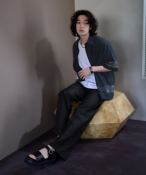 HARE（ハレ）の「シアーキリカエシシュウシャツ(HARE)（シャツ/ブラウス・メンズ・ホワイト/ブルー/ブラック・FREE）」の15枚目の写真