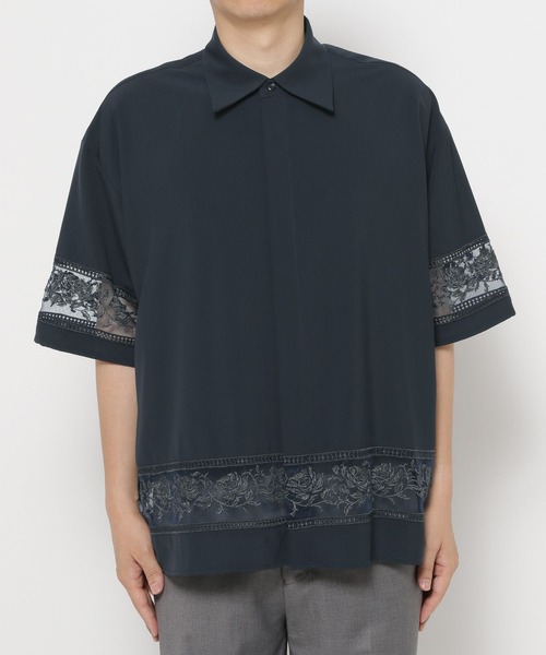 HARE（ハレ）の「シアーキリカエシシュウシャツ(HARE)（シャツ/ブラウス・メンズ・ホワイト/ブルー/ブラック・FREE）」の19枚目の写真