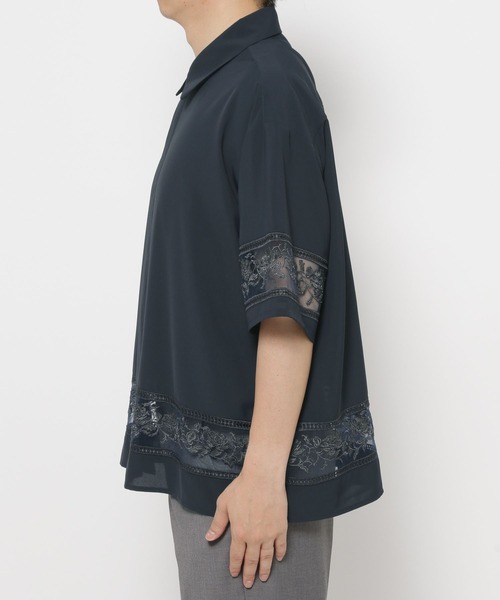 HARE（ハレ）の「シアーキリカエシシュウシャツ(HARE)（シャツ/ブラウス・メンズ・ホワイト/ブルー/ブラック・FREE）」の20枚目の写真