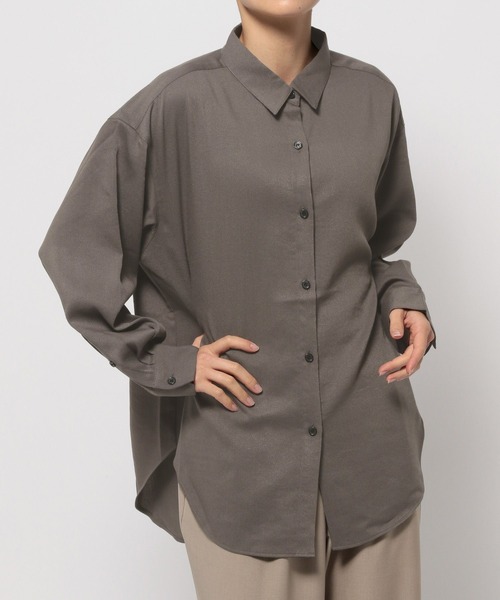 Elura（エルーラ）の「サラサラサマーリネンライクシャツ/113178（シャツ/ブラウス・レディース・ブラウン/ホワイト/チャコールグレー・FREE）」の10枚目の写真