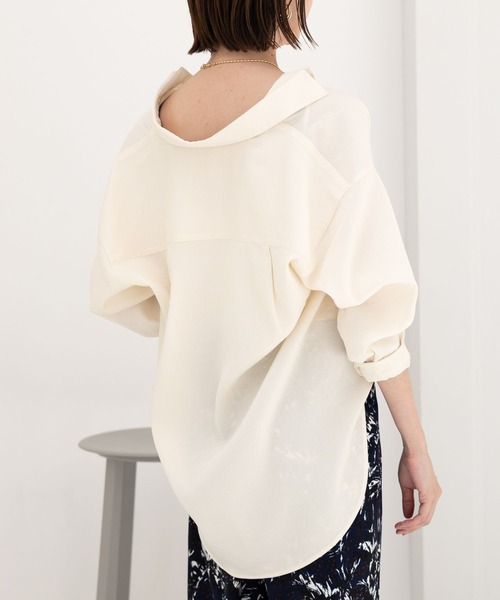 Elura（エルーラ）の「サラサラサマーリネンライクシャツ/113178（シャツ/ブラウス・レディース・ブラウン/ホワイト/チャコールグレー・FREE）」の20枚目の写真