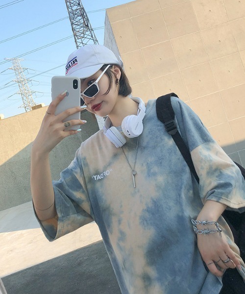 B'day(ビーデイ)の「【 B'day / ビーデー 】タイダイワンポイントT(Tシャツ/カットソー・メンズ・ブルー/レッド・MEDIUM/LARGE)」の14枚目の写真
