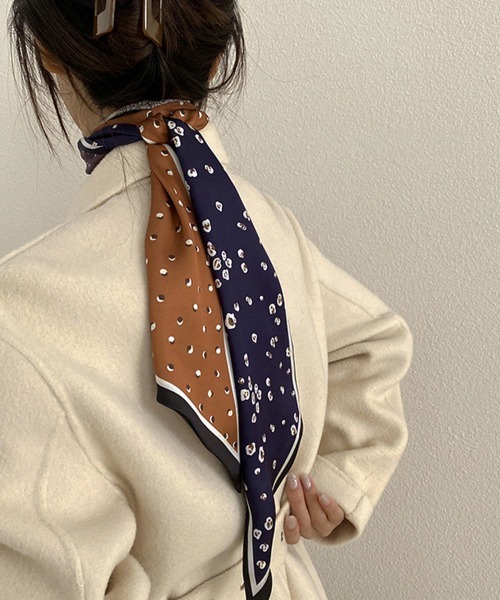 Miniministore（ミニミニストア）の「スカーフ ヘアバンド レディース ロング（バンダナ/スカーフ・レディース・ネイビー/ブラウン/ブラック×ホワイト/グリーン/オレンジ・FREE）」の2枚目の写真