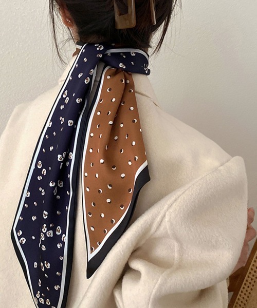 Miniministore（ミニミニストア）の「スカーフ ヘアバンド レディース ロング（バンダナ/スカーフ・レディース・ネイビー/ブラウン/ブラック×ホワイト/グリーン/オレンジ・FREE）」の13枚目の写真