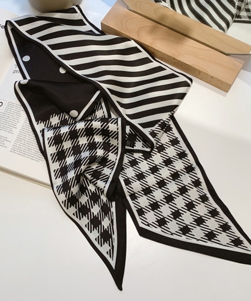 Miniministore（ミニミニストア）の「スカーフ ヘアバンド レディース ロング（バンダナ/スカーフ・レディース・ネイビー/ブラウン/ブラック×ホワイト/グリーン/オレンジ・FREE）」の16枚目の写真