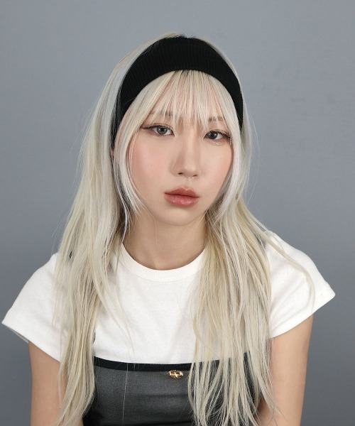 CEMONEMO(セモネモ)の「コットン リブ ヘアバンド(ヘアバンド・レディース・グレー/ブラック・FREE)」の2枚目の写真