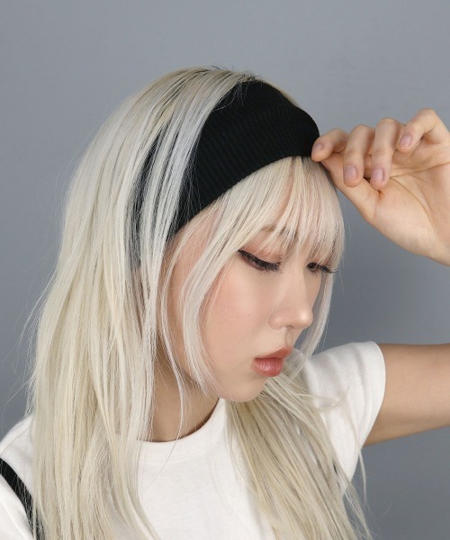 CEMONEMO(セモネモ)の「コットン リブ ヘアバンド(ヘアバンド・レディース・グレー/ブラック・FREE)」の10枚目の写真