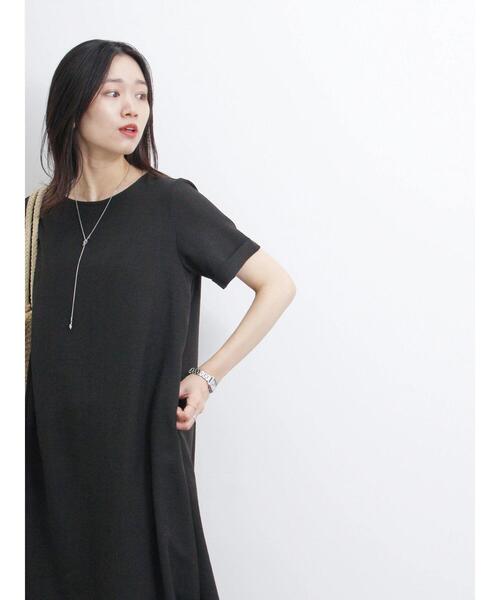 Samansa Mos2 blue(サマンサモスモスブルー)の「リネンタッチマキシフレアワンピース(ワンピース・レディース・マスタード/ブルー/ブラック・F)」の6枚目の写真