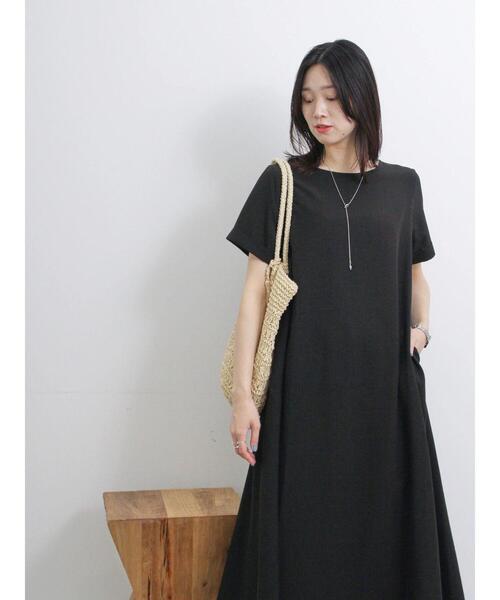 Samansa Mos2 blue(サマンサモスモスブルー)の「リネンタッチマキシフレアワンピース(ワンピース・レディース・マスタード/ブルー/ブラック・F)」の7枚目の写真