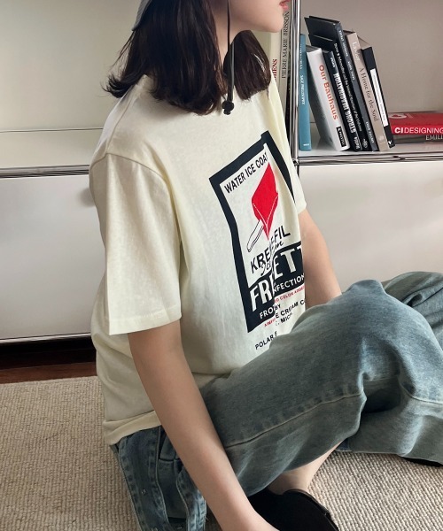 Rejoule（リジュール）の「ヴィンテージライクプリントT（Tシャツ/カットソー・レディース・ホワイト/イエロー・FREE）」の9枚目の写真