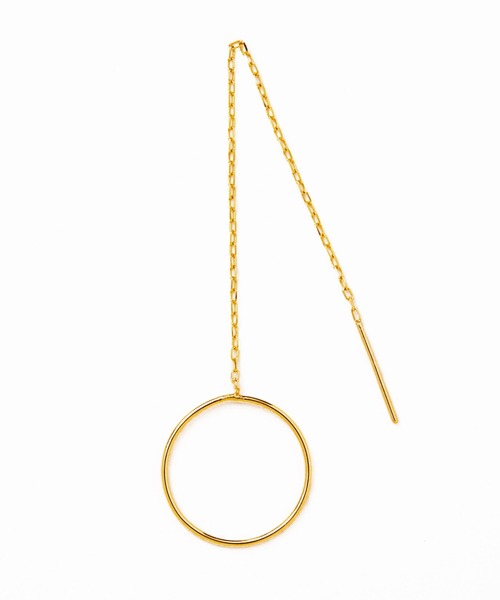 les bonbon(ルボンボン)の「【les bonbon】 Hoop chain pierce single / フープチェーンピアス シングル(ピアス(片耳用)・レディース・イエローゴールド・FREE)」の2枚目の写真