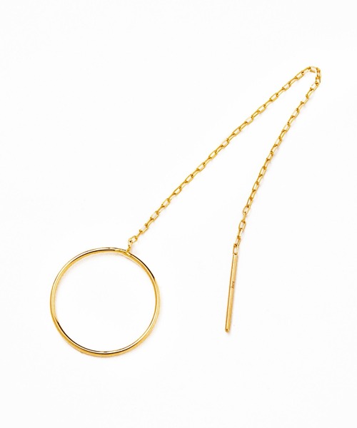 les bonbon(ルボンボン)の「【les bonbon】 Hoop chain pierce single / フープチェーンピアス シングル(ピアス(片耳用)・レディース・イエローゴールド・FREE)」の4枚目の写真