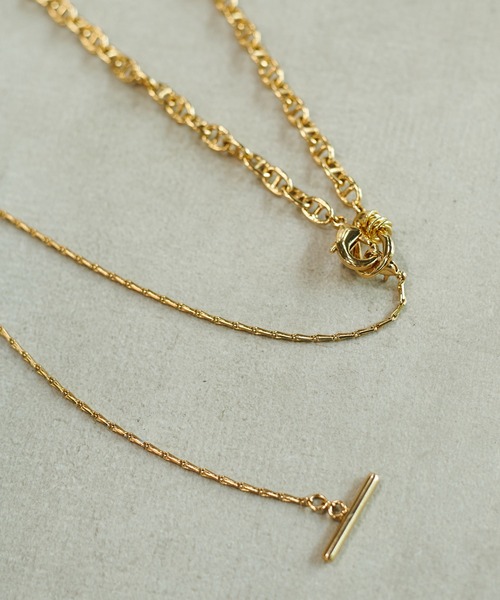 Urban Outfitters☆ 輝くメタリックパネル・レイヤーネックレス ミキシングレイヤーネックレス（ネックレス）｜PUBLIC TOKYO