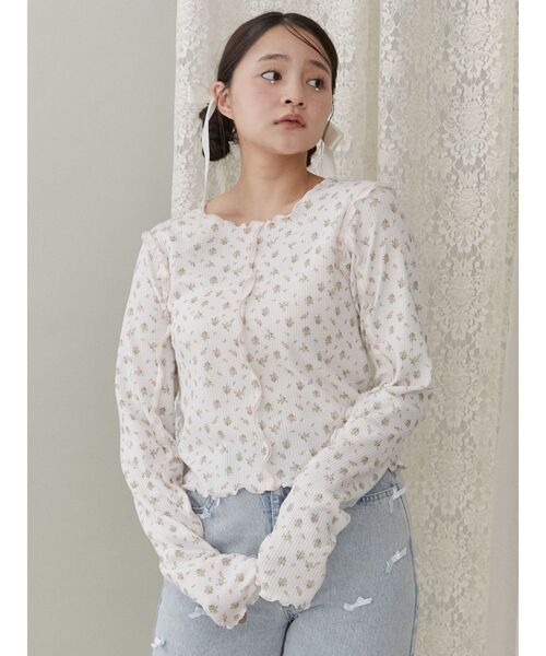 merry jenny（メリージェニー）の「flowerサーマルメローtops（Tシャツ/カットソー・レディース・ブルー/ピンク・FREE）」の19枚目の写真