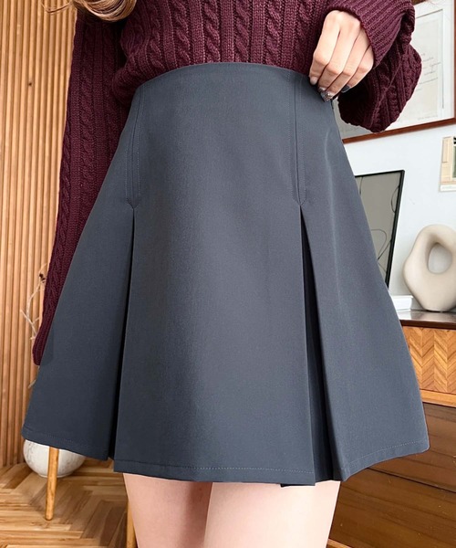 セール】厚手TPUカットジョーゼットボックスプリーツミニスカパン