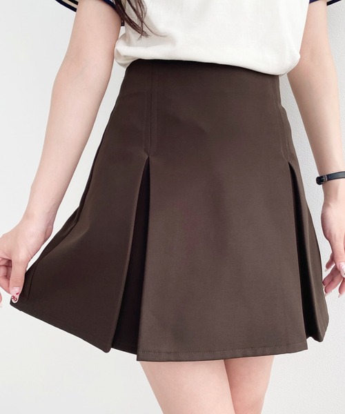 homspun ミニスカート付きパンツ homspun ホームスパン コットンミニチェックスカート付きパンツ