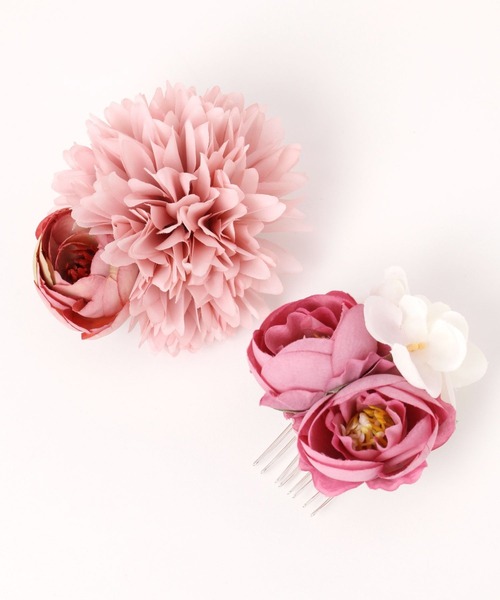 GLOBAL WORK（グローバルワーク）の「フラワーヘアクリップ2点SET/130957（バレッタ/ヘアクリップ・レディース・ブルー/ピンク/ホワイト・ONE SIZE）」の3枚目の写真