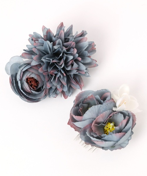 GLOBAL WORK（グローバルワーク）の「フラワーヘアクリップ2点SET/130957（バレッタ/ヘアクリップ・レディース・ブルー/ピンク/ホワイト・ONE SIZE）」の2枚目の写真