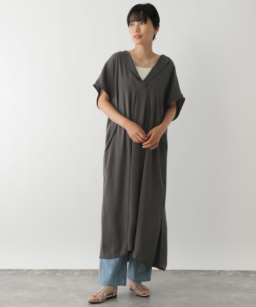 LEPSIM（レプシィム）の「カフタンワンピース　132991（ワンピース・レディース・レッド/チャコールグレー/ブラック・FREE）」の3枚目の写真