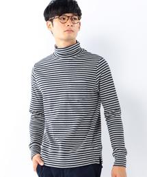 coen | スムースボーダータートルネック(Tシャツ/カットソー)
