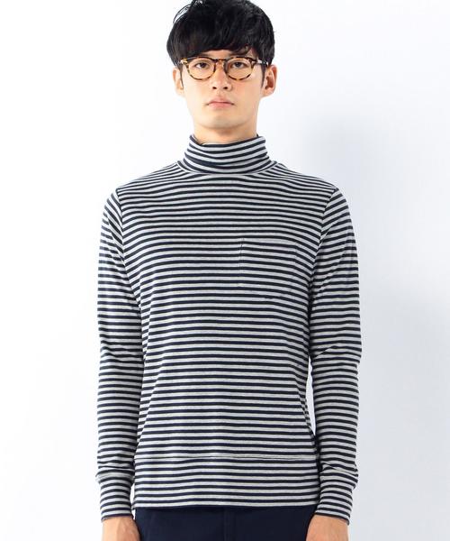 coen（コーエン）の「スムースボーダータートルネック（Tシャツ/カットソー・メンズ・オフホワイト/ネイビー・MEDIUM/LARGE/SMALL/X-LARGE）」の4枚目の写真