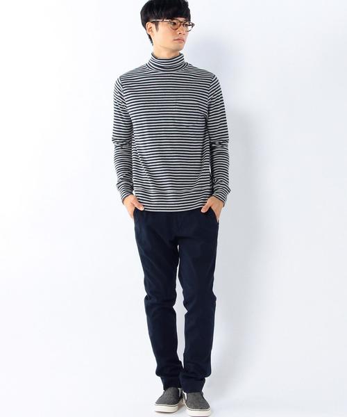 coen（コーエン）の「スムースボーダータートルネック（Tシャツ/カットソー・メンズ・オフホワイト/ネイビー・MEDIUM/LARGE/SMALL/X-LARGE）」の6枚目の写真