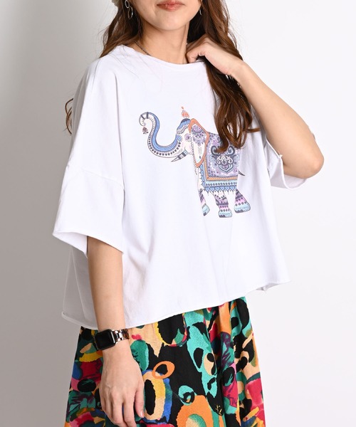 エスニックアニマルプリント オーバーサイズ 半袖Tシャツ（Tシャツ/カットソー）｜ABBEY MARKET（アビーマーケット）