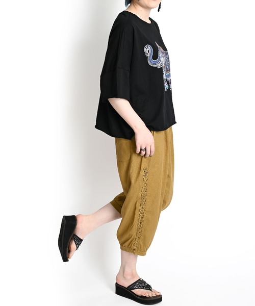エスニックアニマルプリント オーバーサイズ 半袖Tシャツ（Tシャツ/カットソー）｜ABBEY MARKET（アビーマーケット）