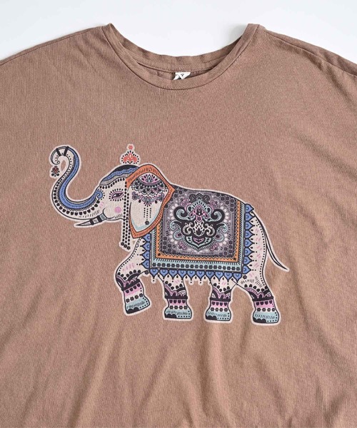 エスニックアニマルプリント オーバーサイズ 半袖Tシャツ（Tシャツ/カットソー）｜ABBEY MARKET（アビーマーケット）