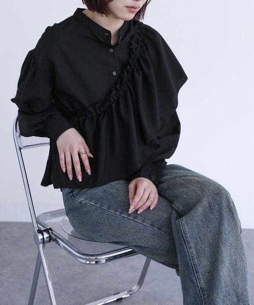 n'OrLABEL（ノアールレーベル）の「『フリル襟付きブラウス』（シャツ/ブラウス・レディース・ベージュ/ブラック/オフホワイト・2/1）」の16枚目の写真