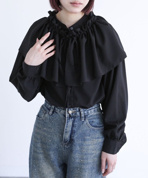 n'OrLABEL（ノアールレーベル）の「『フリル襟付きブラウス』（シャツ/ブラウス・レディース・ベージュ/ブラック/オフホワイト・2/1）」の17枚目の写真