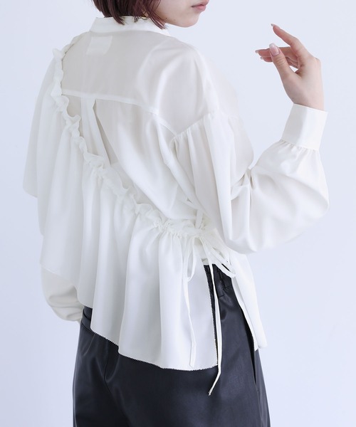 n'OrLABEL（ノアールレーベル）の「『フリル襟付きブラウス』（シャツ/ブラウス・レディース・ベージュ/ブラック/オフホワイト・2/1）」の20枚目の写真