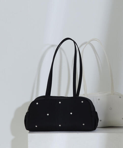 NATURAL BEAUTY BASIC（ナチュラルビューティーベーシック）の「◇ビジュースタッズボストンバッグ（ボストンバッグ・レディース・ブラック/ホワイト・ﾌﾘ-）」の3枚目の写真