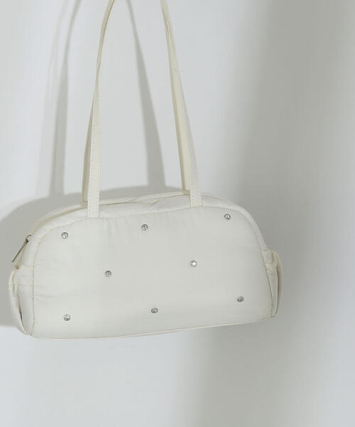 NATURAL BEAUTY BASIC（ナチュラルビューティーベーシック）の「◇ビジュースタッズボストンバッグ（ボストンバッグ・レディース・ブラック/ホワイト・ﾌﾘ-）」の11枚目の写真