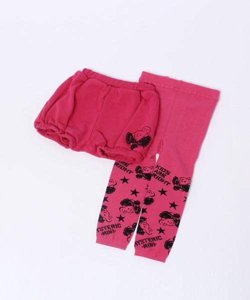 HYSTERIC MINI（ヒステリックミニ）の「BABY Rolling mini All right  ブルマ＋レギンス SET（レギンス/スパッツ・キッズ・ブラック/グレー/ピンク・FREE）」の3枚目の写真