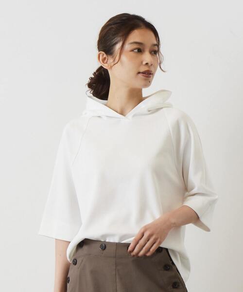 フーディー6分袖（Tシャツ/カットソー）｜LOGEMENT DE CLAIRE（ロジュモンドクレール）