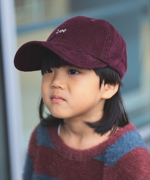 B:MING by BEAMS（ビーミングバイビームス）の「Lee / 別注 コーデュロイ ロゴ キャップ（キャップ・キッズ・オフホワイト/ワイン・S(54-56㎝)）」の5枚目の写真