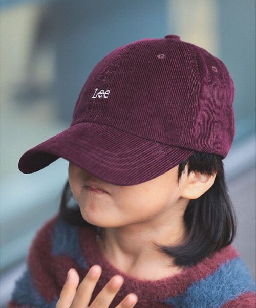 B:MING by BEAMS（ビーミングバイビームス）の「Lee / 別注 コーデュロイ ロゴ キャップ（キャップ・キッズ・オフホワイト/ワイン・S(54-56㎝)）」の6枚目の写真