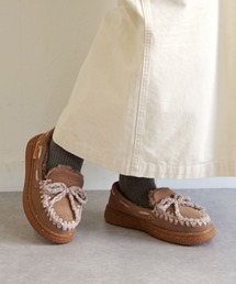 Minnetonka | 【MINNETONKA/ミネトンカ】 ニットステッチボアモカシン 24M08 (スリッポン)