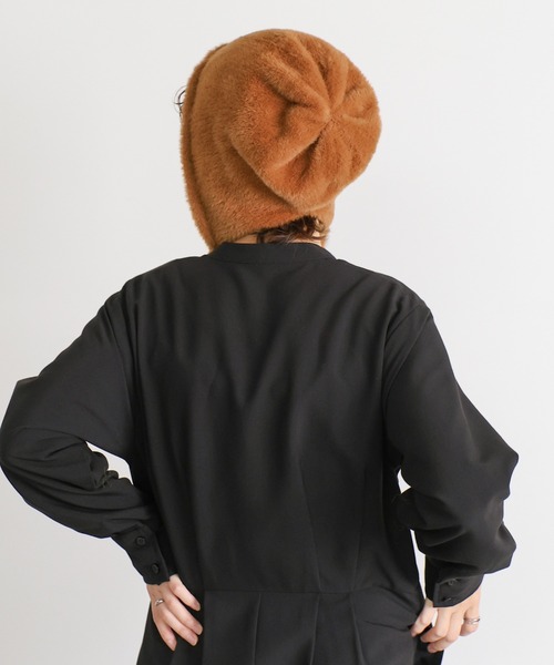 select MOCA（セレクトモカ）の「シャギーフライトニットキャップ（ニットキャップ/ビーニー・レディース・ブラウン/ブラック・FREE）」の19枚目の写真