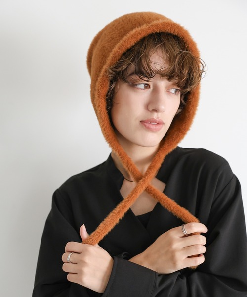 select MOCA（セレクトモカ）の「シャギーフライトニットキャップ（ニットキャップ/ビーニー・レディース・ブラウン/ブラック・FREE）」の13枚目の写真