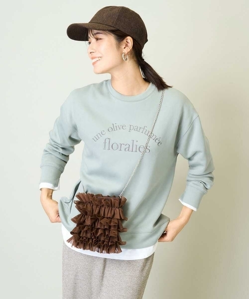 a.v.v（アーヴェヴェ）の「チュールフリルミニショルダー（ショルダーバッグ・レディース・チャコールグレー/ブラウン・38）」の3枚目の写真