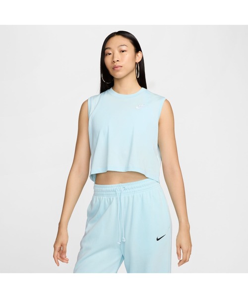 NIKE（ナイキ）の「ナイキ NIKE ナイキ  NSW クラブ クロップ S/L Tシャツ（Tシャツ/カットソー・レディース・ブルー・M/L）」の4枚目の写真