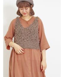 Samansa Mos2 | メッシュヤーンニットビスチェ(ベスト)