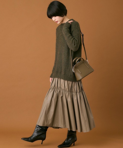 INED CLARO（イネドクラロ）の「コーティングコットンドッキングワンピース（ワンピース・レディース・カーキ/チャコールグレー・フリー）」の6枚目の写真